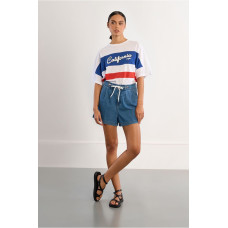 LILI SIDONIO ΨΗΛΟΜΕΣΟ SHORTS ELF1010EE ΤΖΙΝ