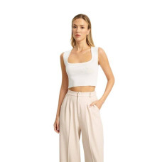 MIND MATTER ΠΛΕΚΤΟ BONA CROP TOP MML26-01-09-000 ΛΕΥΚΟ