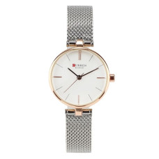 Γυναικείο ρολόι χειρός Curen C9038L Ασημί-Ροζ gold